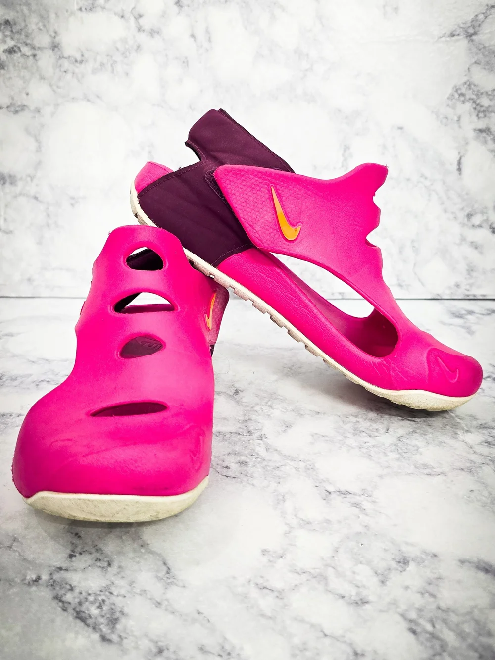 Nike Aqua Swoosh Kids Sandals - Pink - Size 2Y